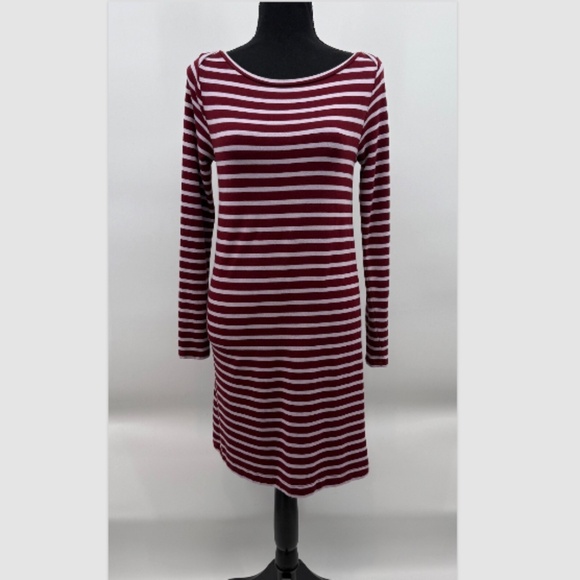 Lou Grey Dress Women XS Red Striped Long Sleeve Terry Super Soft Comfy Stretch - Picture 1 of 11